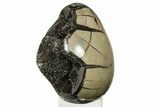 Septarian Dragon Egg Geode - Black Crystals #235340-2